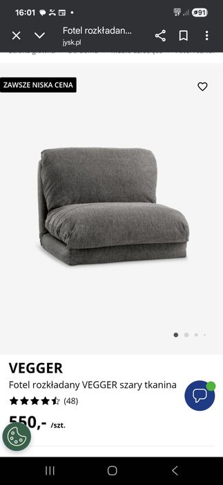 Rozkładany fotel Jysk Vegger