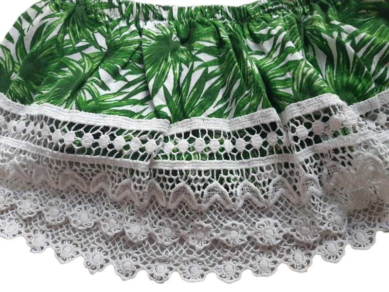 Top bandeau bluzka croptop liście 38,M Primark tropic tropikalna