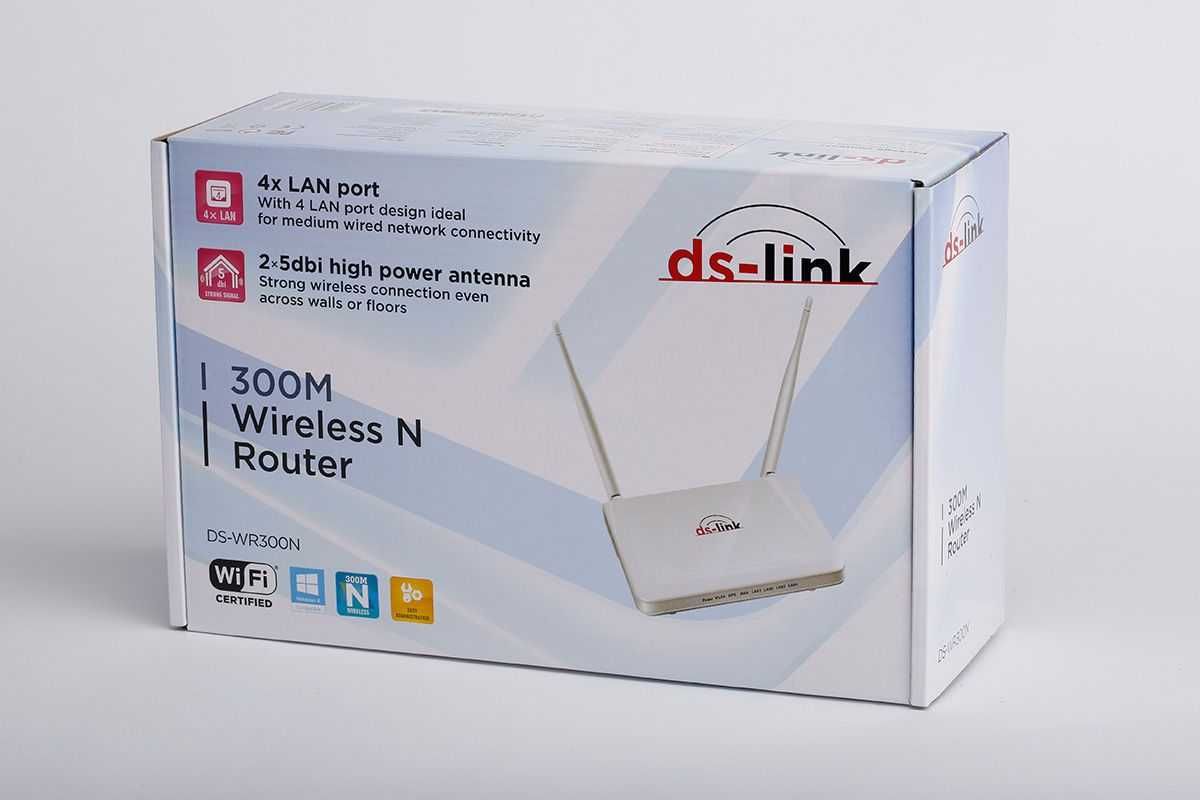 Router DS-LINK DSL 300M WiFi z zewnętrznymi antenami.