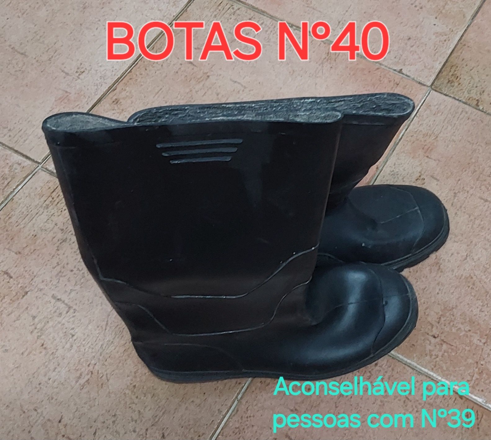 BOTAS BORRACHA IMPERMEÁVEIS.OBRAS,PESCA. n°39 , n°40 , n°41 e n°44.