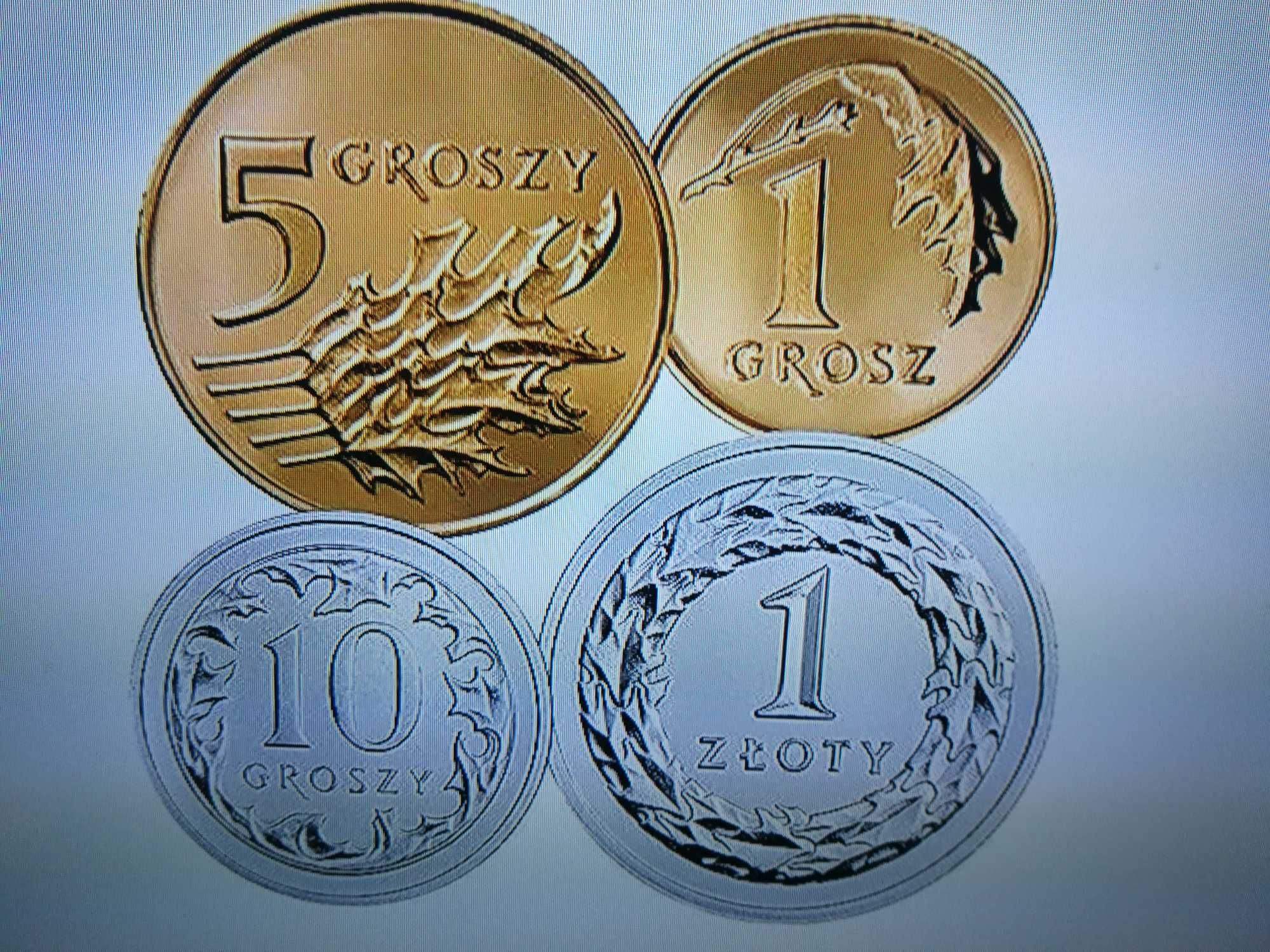 Stare monety polskie 1,2,5,10,20,50 groszy 1 złoty