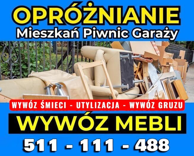 Wywóz śmieci, Sprzątanie i Opróżnianie mieszkań, domów, piwnic.
