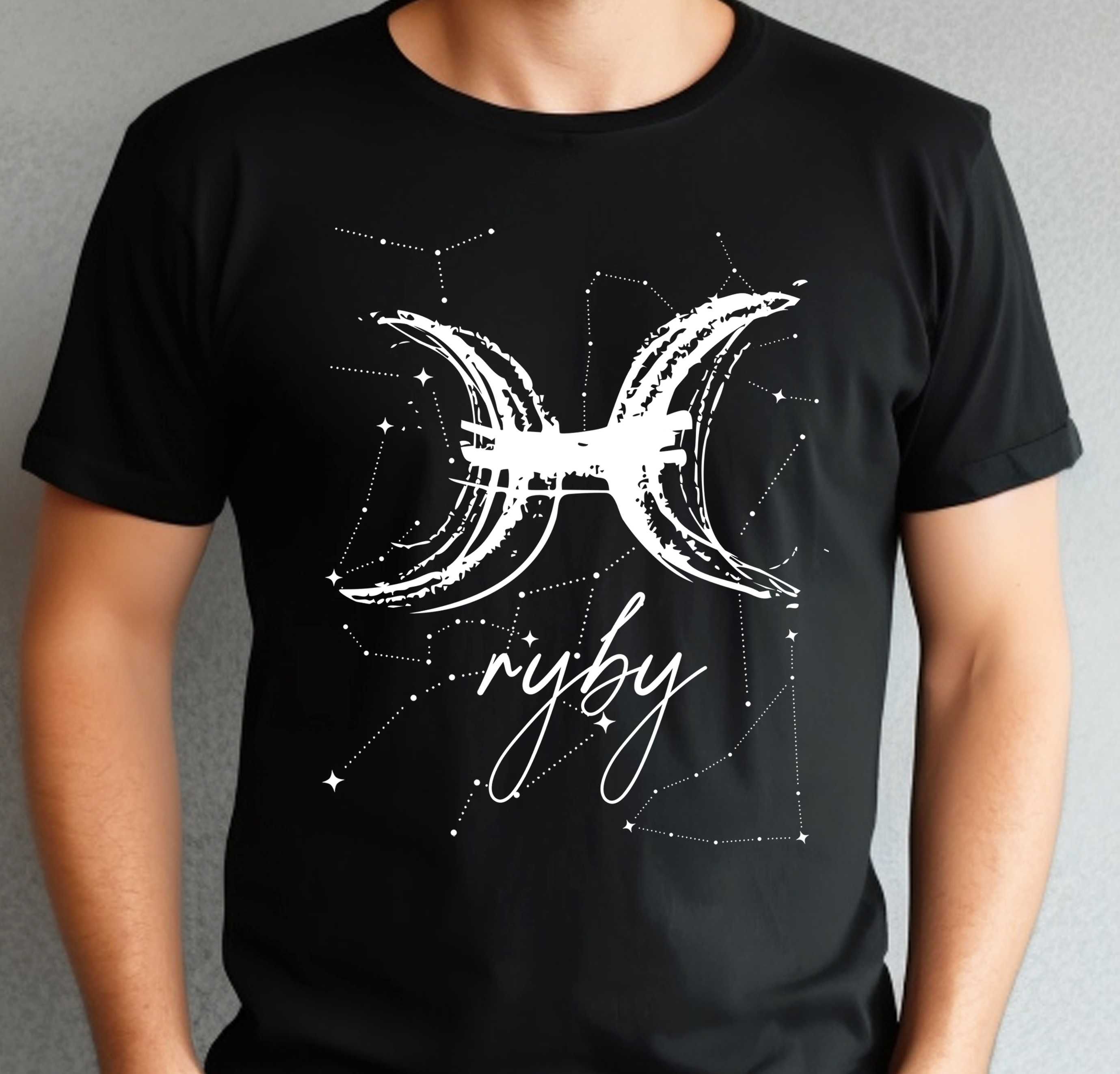 koszulka znak zodiaku ryby, koszulka prezent na urodziny
