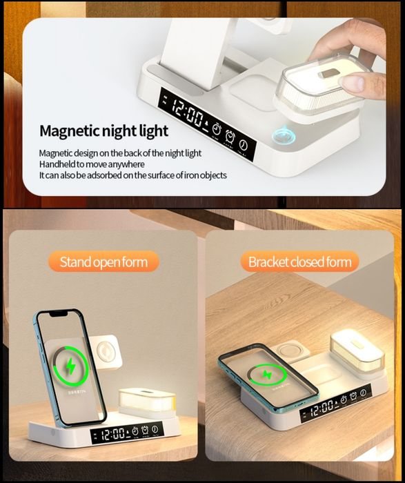 Зарядка JYD 5в1 станція база apple iphone watch airpods samsung xiaomi