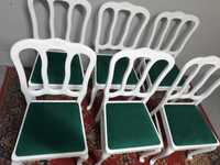 Komplet krzeseł ludwikowskich, siedzisko- butelkowa zieleń, welur