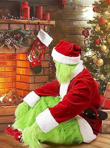 Kostium zielonego potwora Grinch – komplet na święta i cosplay, XL