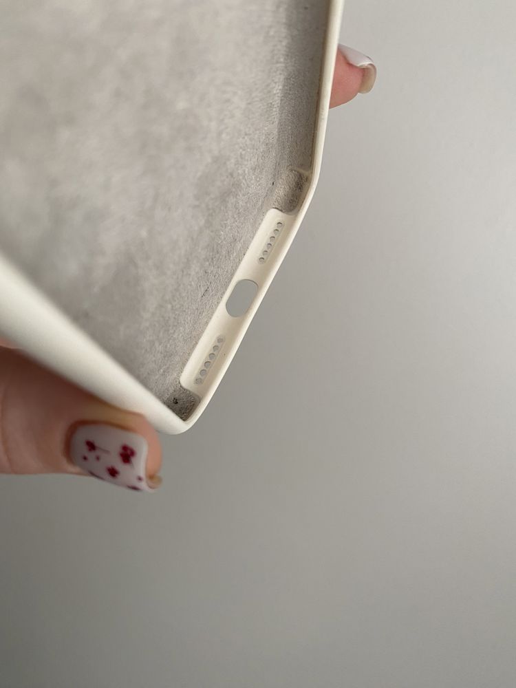Чехол білий на айфон iphone Xs / X silicone case із мікрофіброю