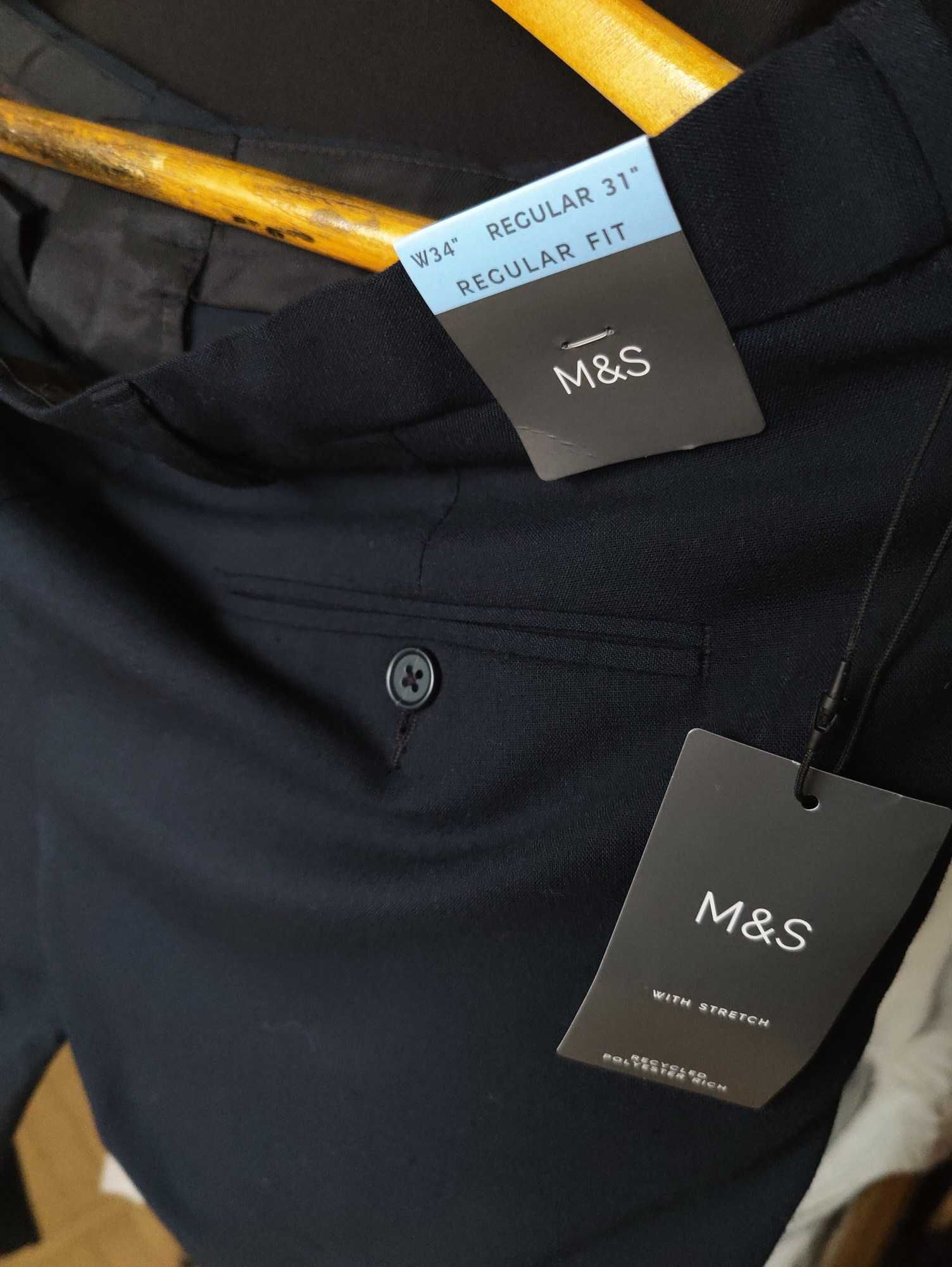 Джинсы брюки Marks&Spencer trousers United Kingdom w34 stretch navy.
