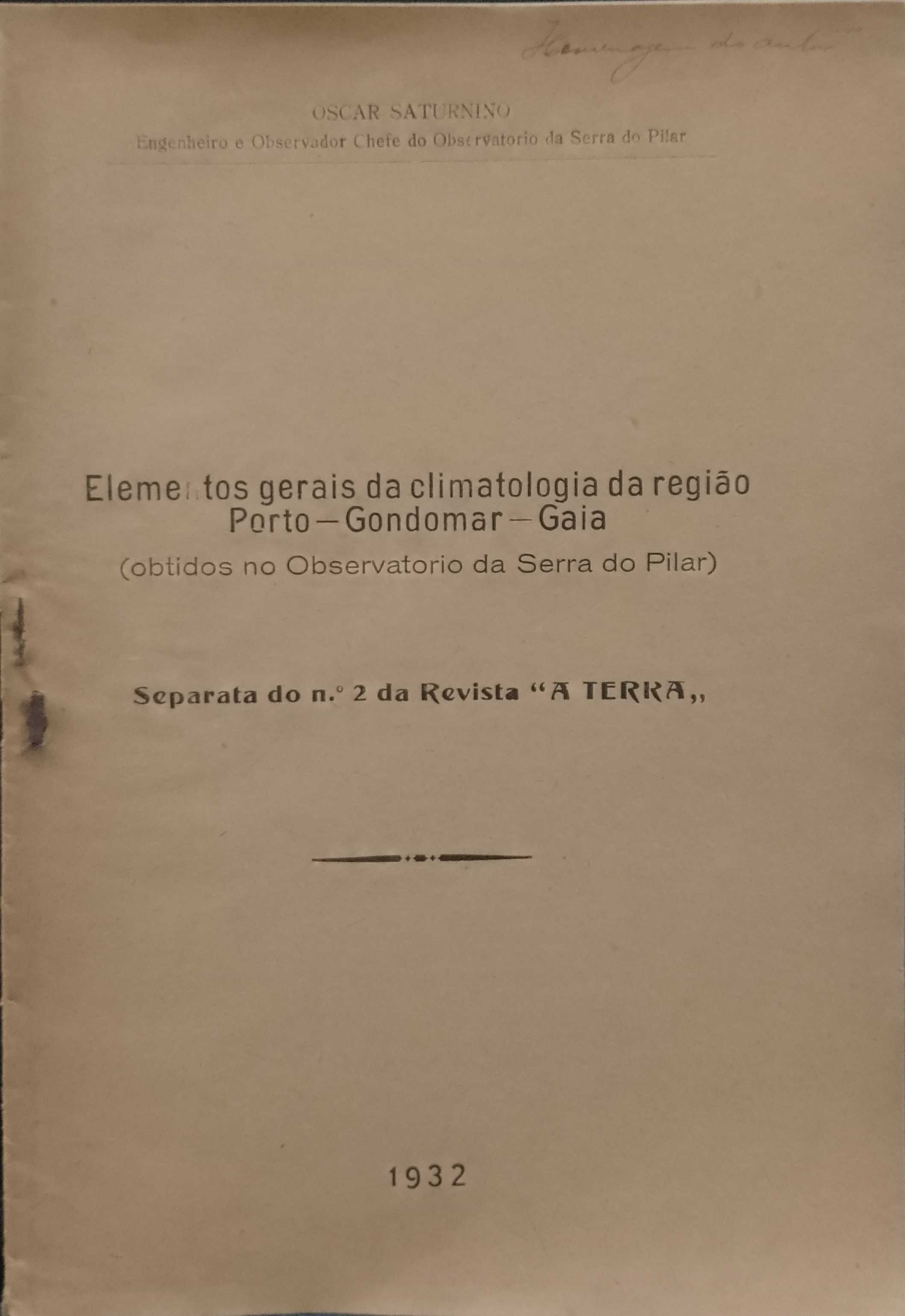 Elementos gerais da climatologia da região Porto - Gondomar - Gaia