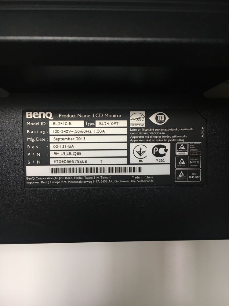 Monitor 24” Benq BL2410-B Led
