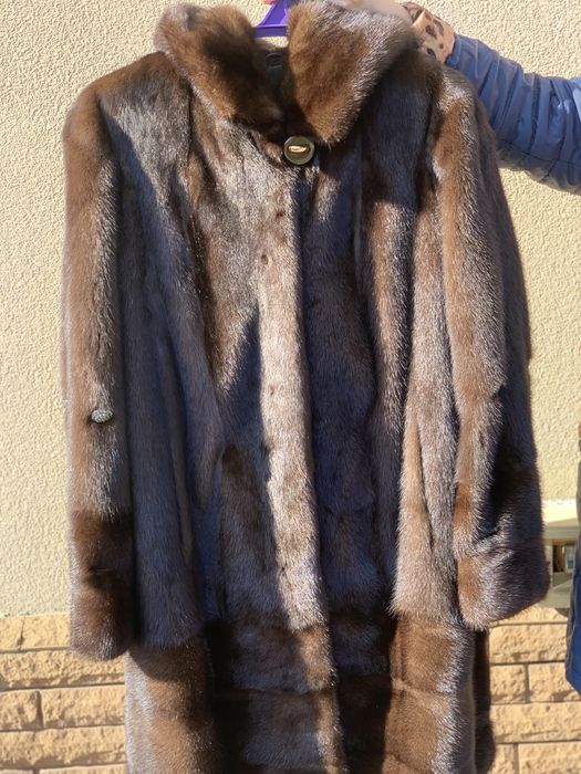 Шуба норковая с капюшоном