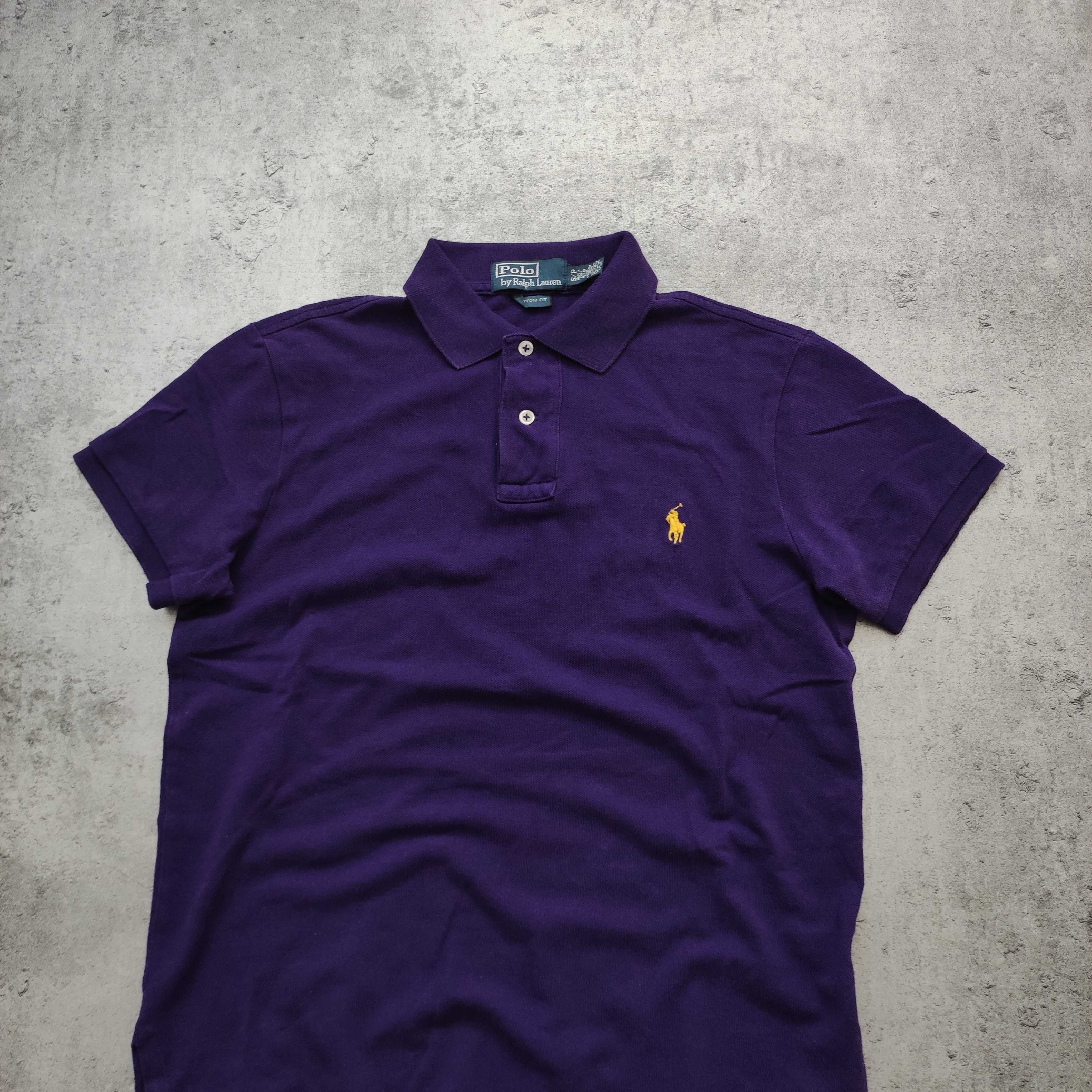 MĘSKA Koszulka polo Elegancka Fioletowa Polo Ralph Lauren Haft Logo