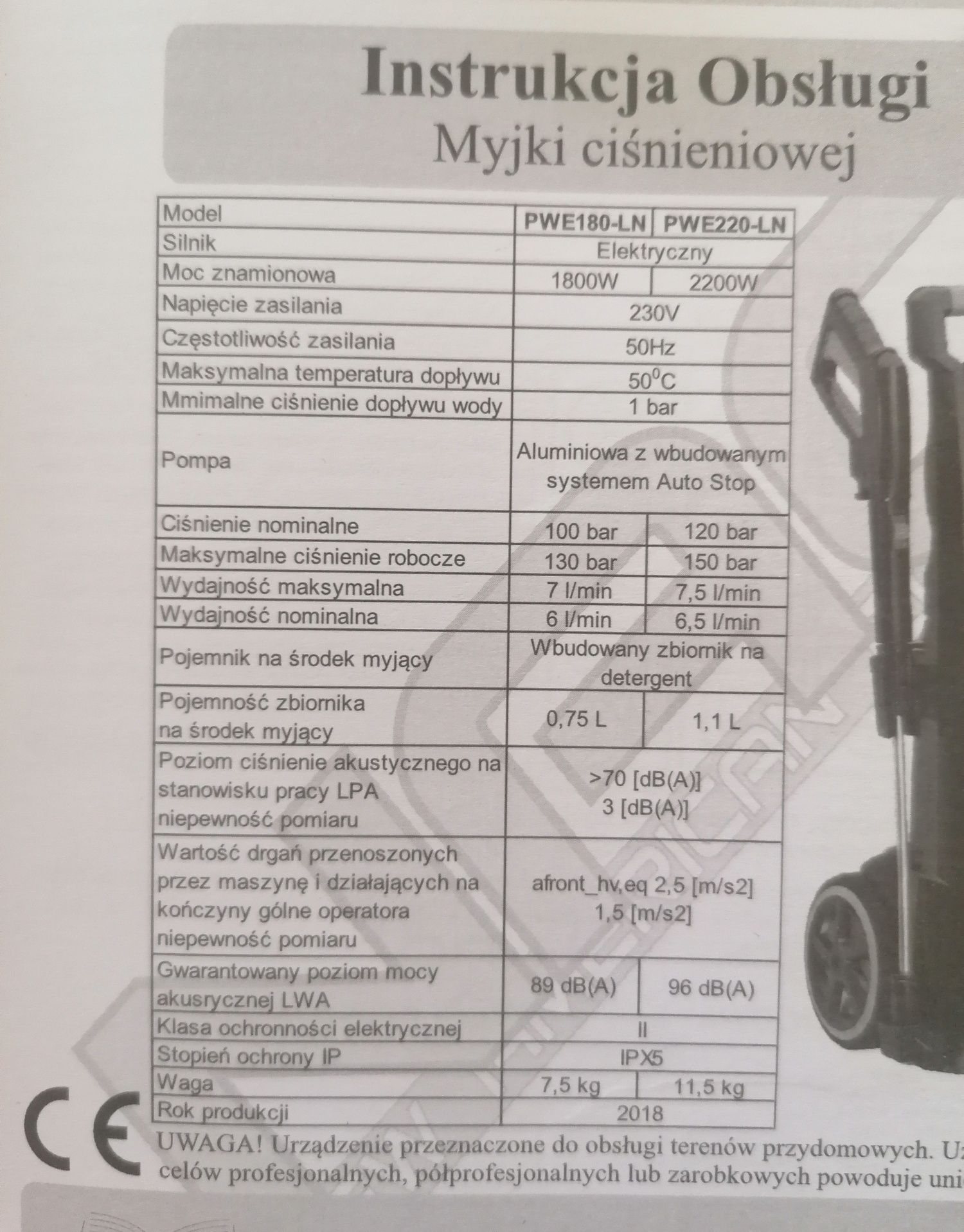 Myjka ciśnieniowa NAC PWE 180-LN