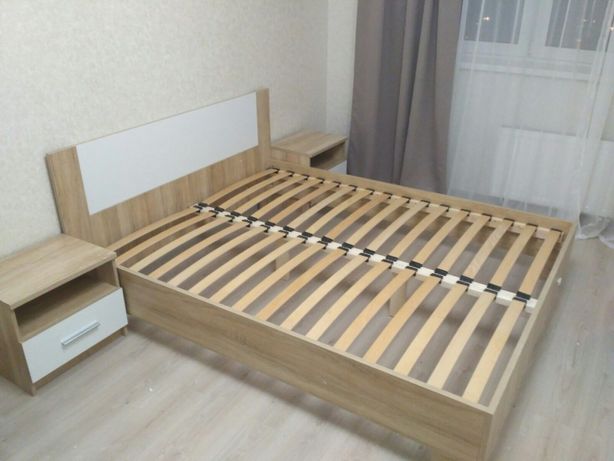 Кровать Маркос 180х200 дуб самоа с ламелями Мебель Сервис