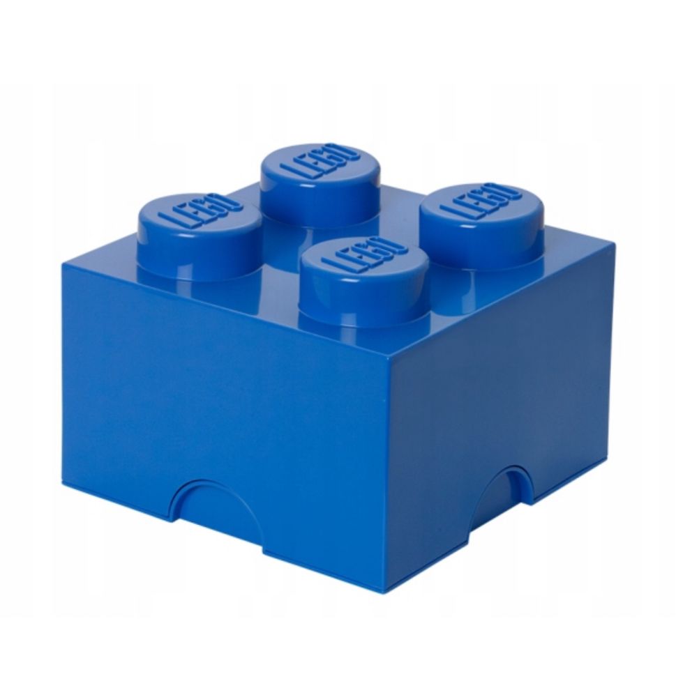 LEGO - pojemnik, śniadaniówka z nosidelkiem, kostka niebieska
