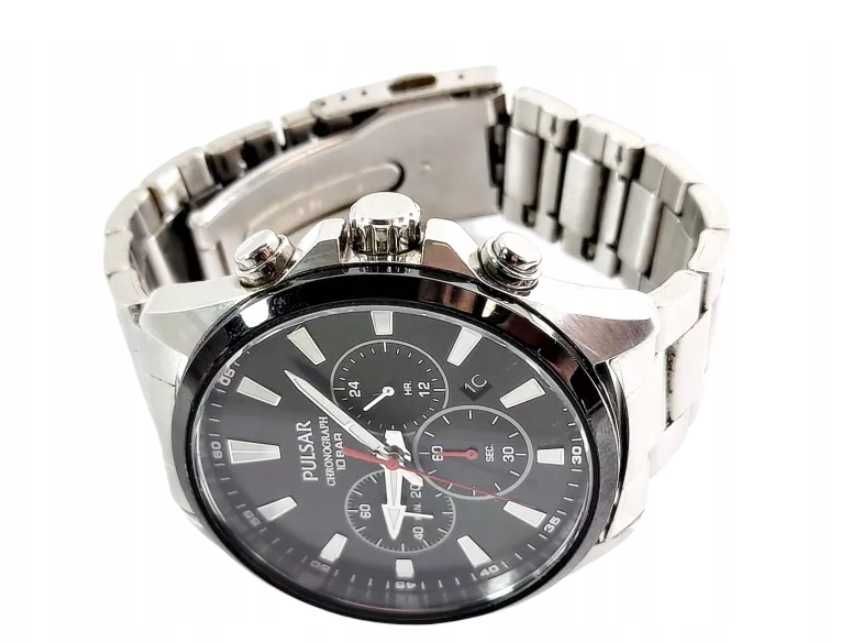 Zegarek męski Pulsar VD53-X356 chronograf na srebrnej bransolecie
