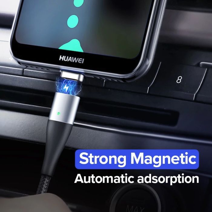 Магнитный кабель Ugreen Type-C + Micro USB для быстрой зарядки 1m  3А