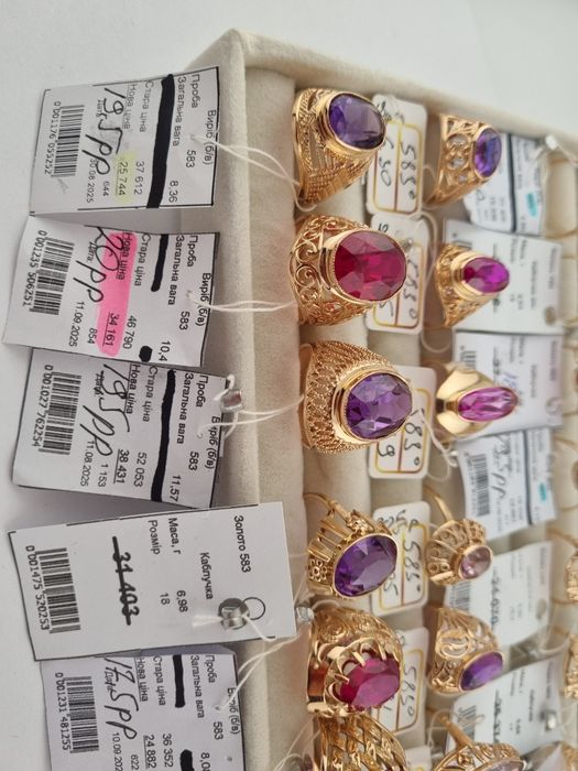 Золотое кольцо с рубином аметистом  ссср