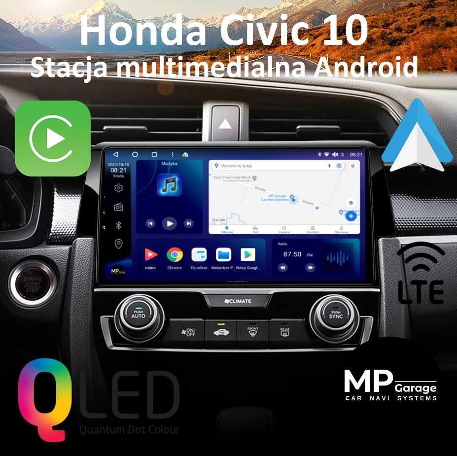 Honda Civic_10 Nawigacja Android11 Qled CarPlay/AA LTE 4G Montaż