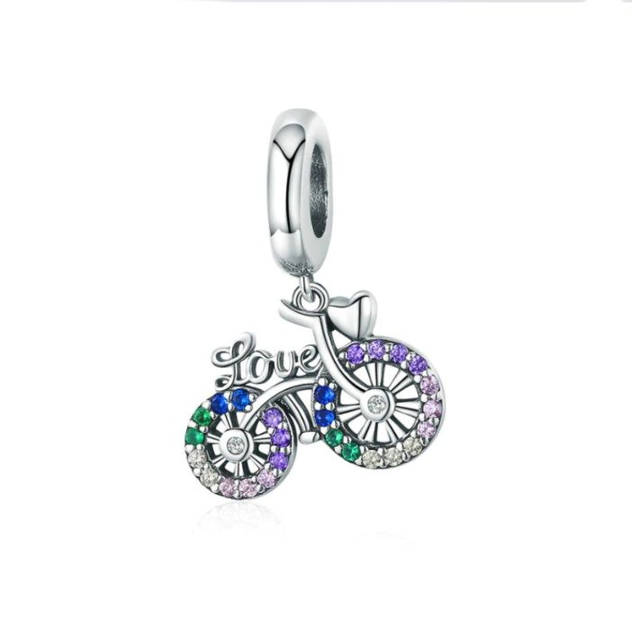 CHARMS do bransoletki Pandora BEADS LOVE rower miłość S925