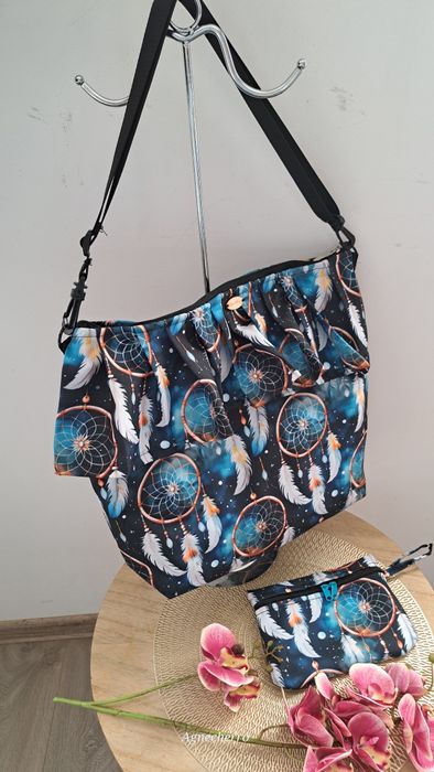 Promo!! Torebka Marzeń w Łapacze Snów z Falbanką Delux + kosmetczka Rę