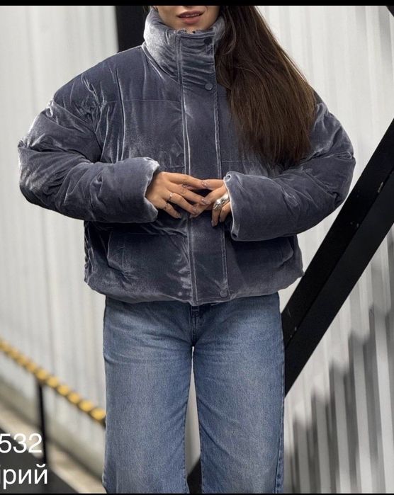 Оксамитно-графітова Куртка