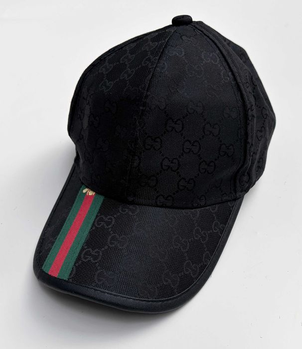 Czapka Czarna Logowana Logo Gucci One Size Bejsbolówka