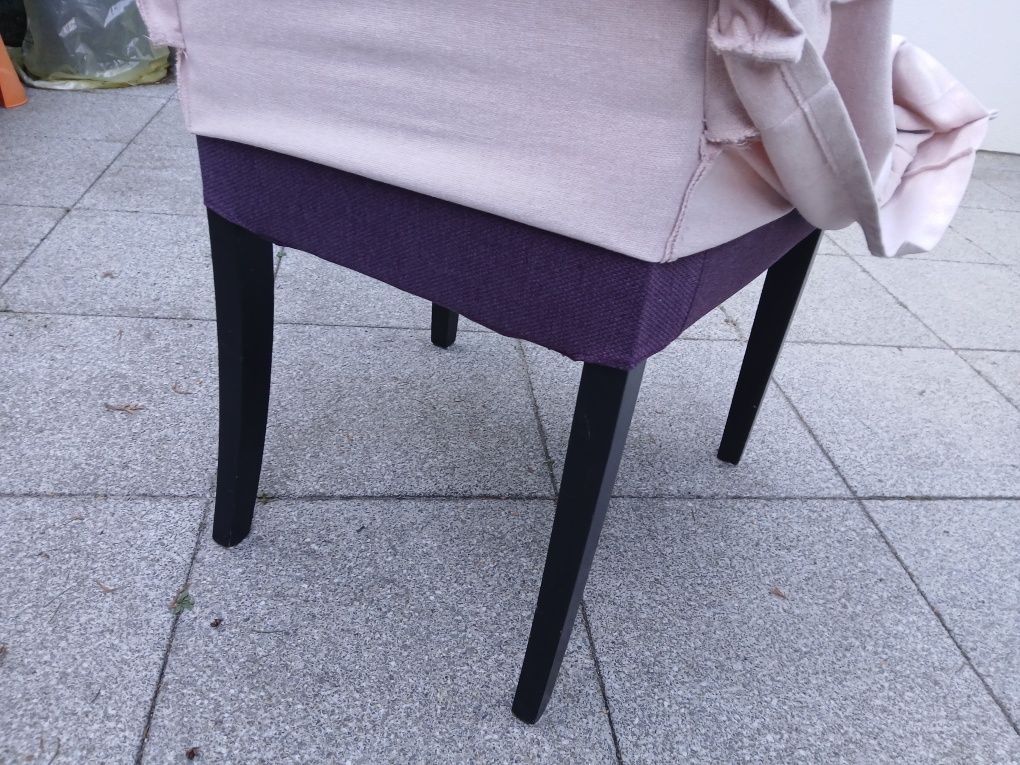 Krzesło Henriksdal Ikea nogi czarne fioletowe pokrycie