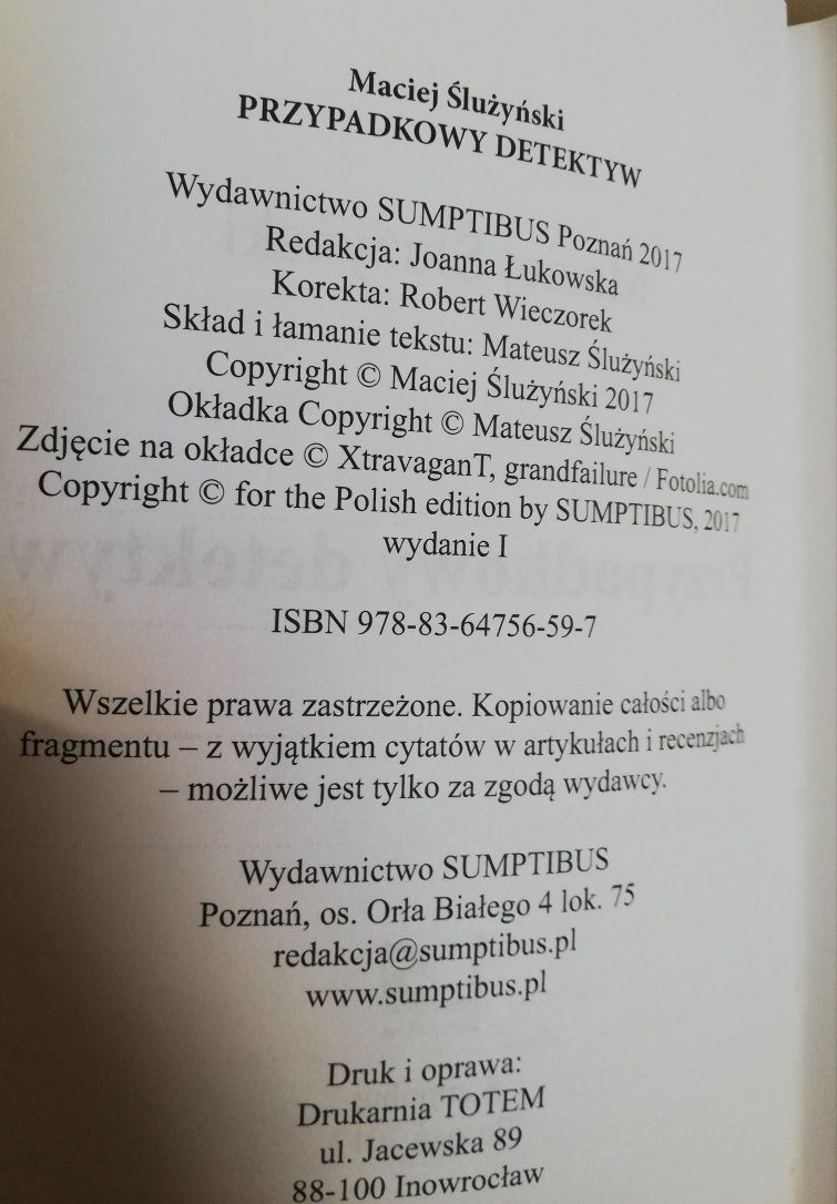 Przypadkowy detektyw Maciej Ślużyński kryminał