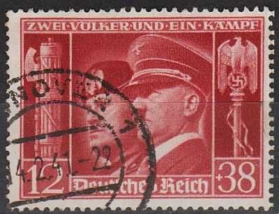 1941 - Рейх - Гітлер-Муссоліні _5,50 Евро _гаш