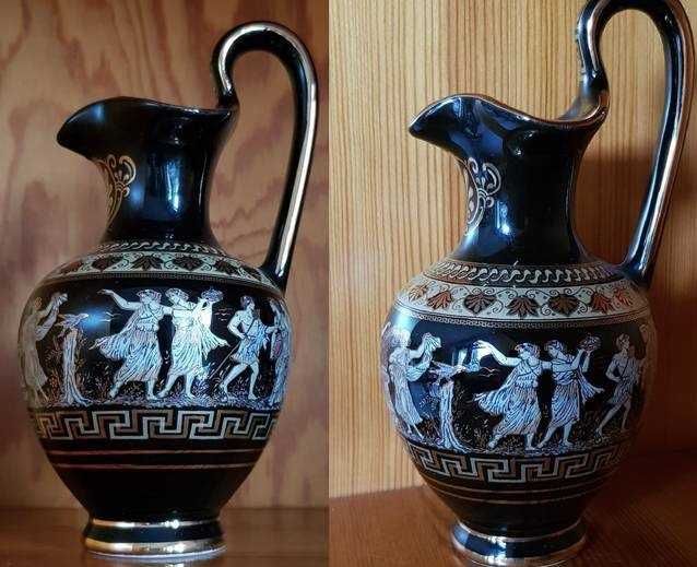 KRATIMENOS porcelana grecka złota amfora flakon talerzyk
