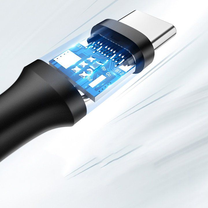 wytrzymały kabel przewód usb - usb-c 480 mbps 3a 1.5m czarny