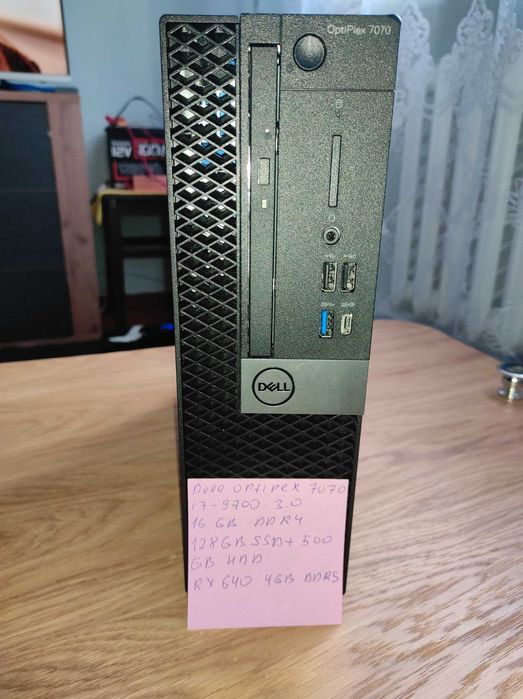 Dell OptiPlex 7070 i7-9700/16ГБ DDR4/SSD 128GB+500GB/RX640 4GB DDR5
