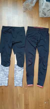 Legginsy sportowe 2 pary decathlon 140-146