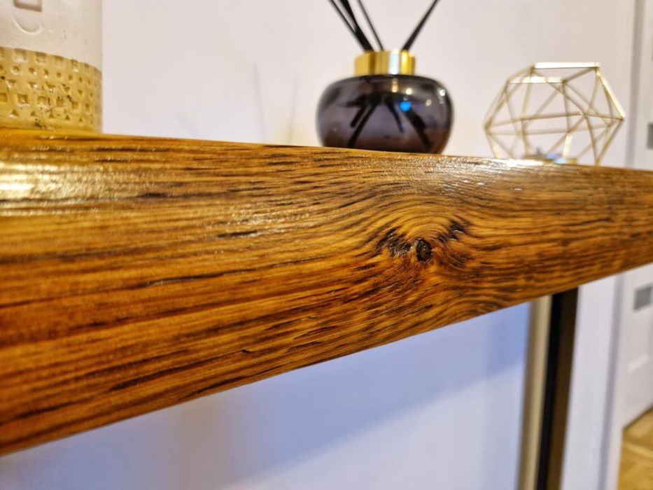 Konsola sosnowa drewniana w stylu loft ręcznie wykonana handmade