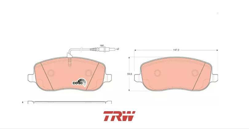 TRW - pastilhas para travão de disco - PEUGEOT 807 (E) 2.2 HDi (128Cv)