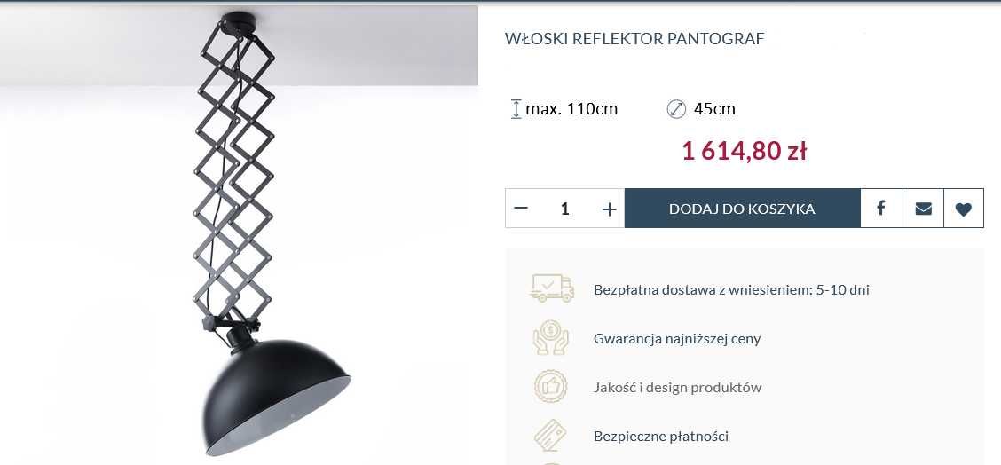 WŁoski Reflektor Pantograf EGLO