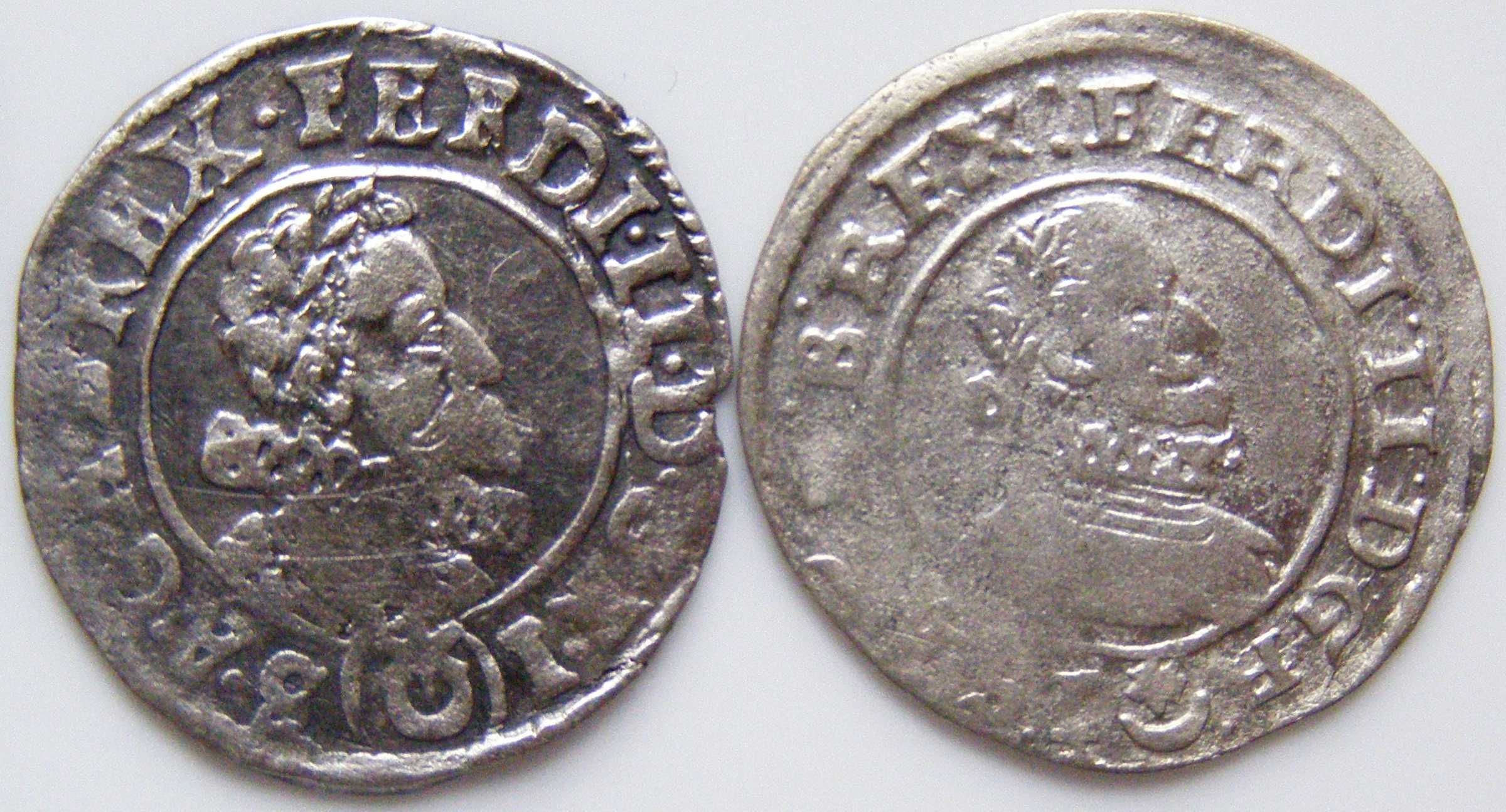 Monety srebrne Austro-węgry Ferdynand  II. 3 krajcary