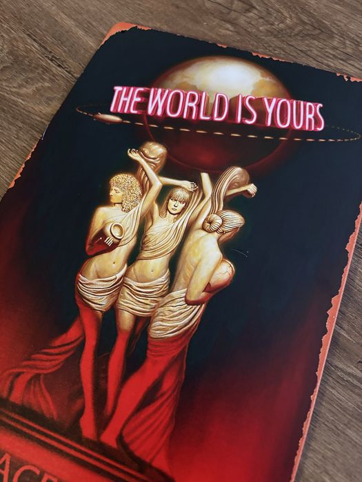 Metalowa tablica z filmu Scarface | The World Is Yours | Tony Montana