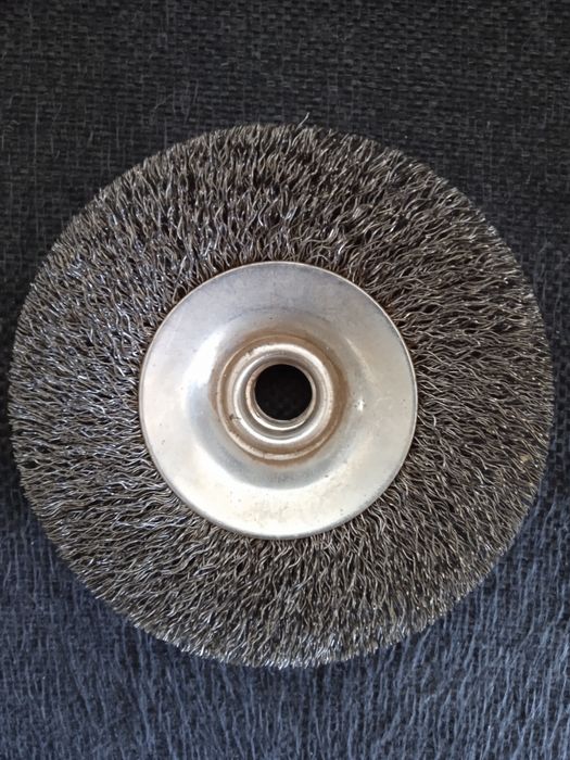 Щетка конусная, 100 мм, М14, "тарелка", металлическая