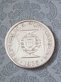 Prata Moeda 5 Escudos Colónia de Mocambique 1935