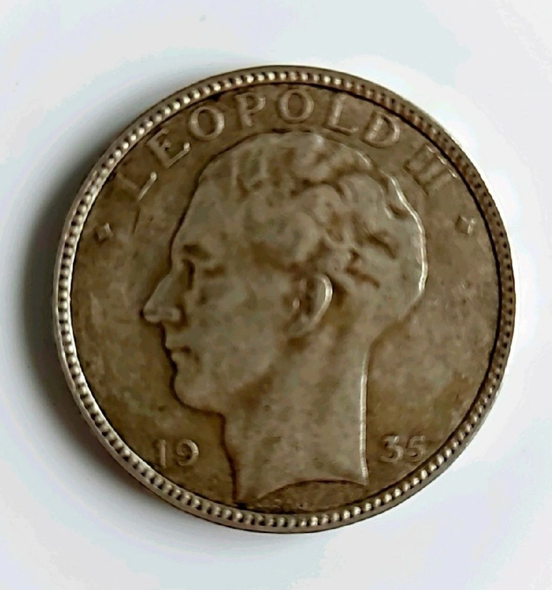 Moneta 20 franków 1935, Leopold III Belgia - Oryginał!