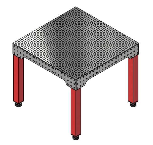 Stół spawalniczy 1000x1000 + Akcesoria. Plany budowy DXF Laser