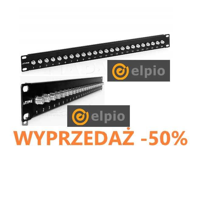 ELPIO 24740 Patchpanel FF-FF 19" 1U, 24 porty typu F, beczka 1GHz