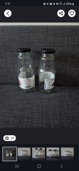 Butelki szklane 300 ml zestaw 2 szt, na soki, nalewki