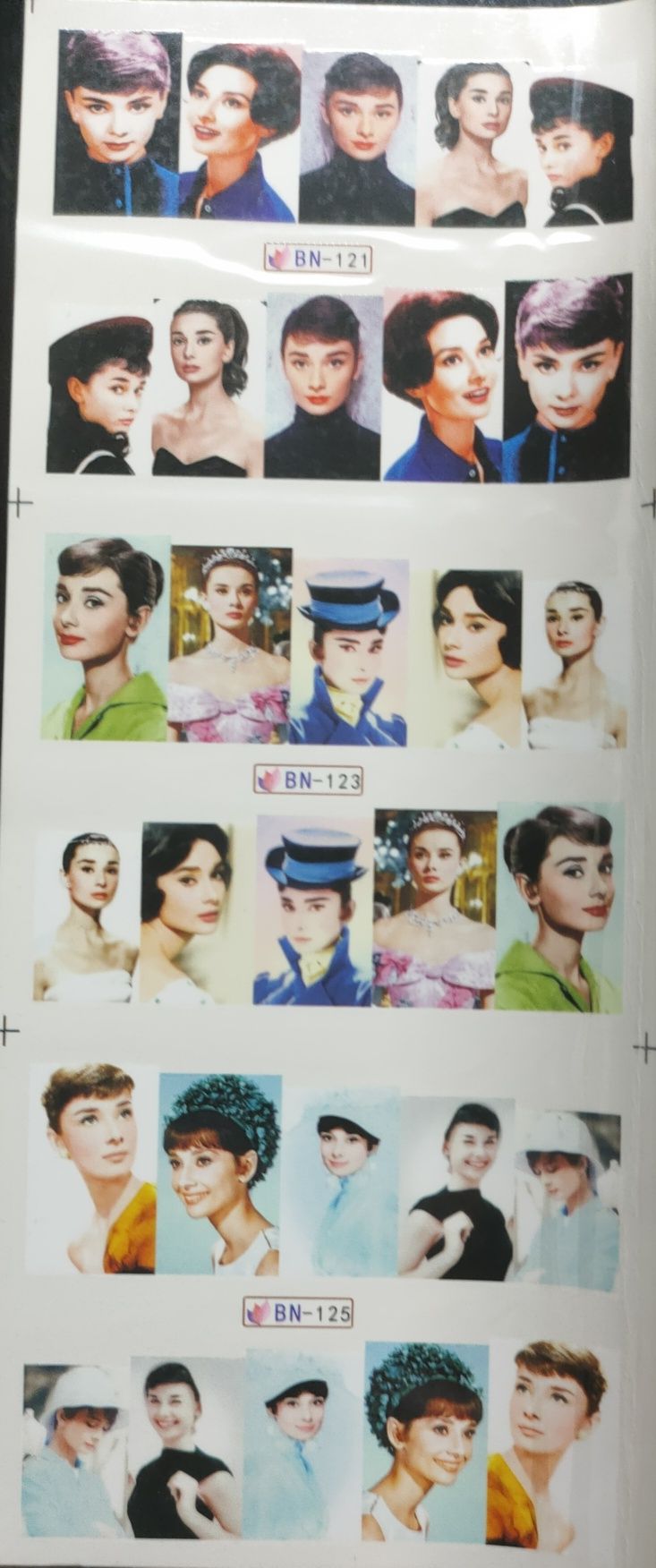 120 naklejek na paznokcie Audrey Hepburn