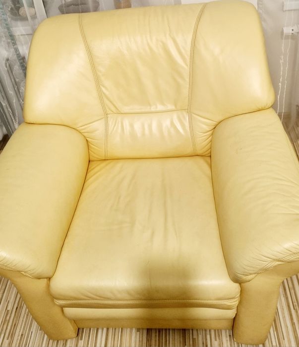 Fotel skóra naturalna- rozkładany