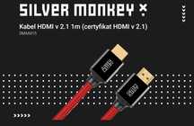 Kabel HDMI v 2.1 1m 4K 8K (certyfikat HDMI v 2.1) Silver Monkey X Nowy