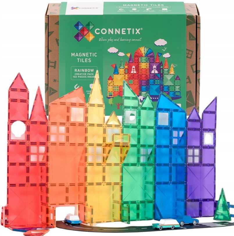 Super Klocki magnetyczne edukacyjne Connetix 102 el zestaw startowy 3+