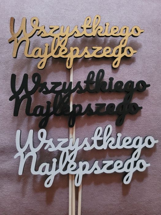 Topper Wszystkiego Najlepszego lub dowolny napis